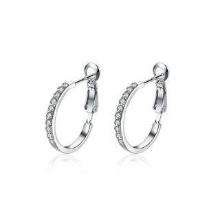 Simple And Fashion Round Earrings Silver - One Size