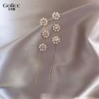 Faux Pearl Flower Drop Earring 1 Pair - Gold - One Size