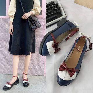 Low Heel Bow Mary Jane Sandals