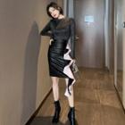 Ruffle Straight-fit Skirt
