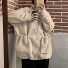 Stand-collar Fleece Zip-up Jacket / Camisole Top
