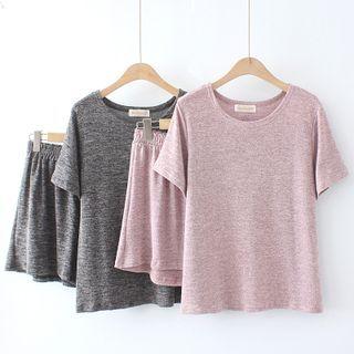 Set: Short-sleeve Melange T-shirt + Shorts