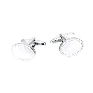 Fashion Elegant Shell Geometric Round Cufflinks  - One Size