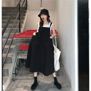 Plain A-line Jumper Dress Black - One Size