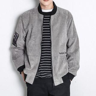 Corduroy Embroidered Zip-up Jacket