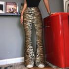 High-waist Leopard / Tiger Print Boot-cut Pants