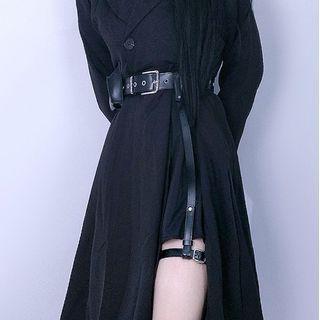 Garter Strap Grommet Belt Black - One Size