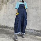 Wide-leg Denim Cargo Jumper Pants