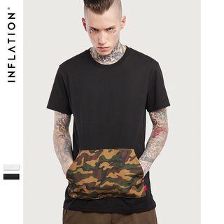 Camouflage Kangaroo Pocket Short-sleeve T-shirt