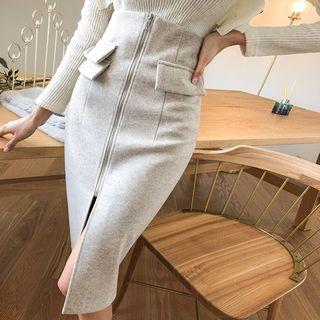 Zip-up Winter Pencil Skirt