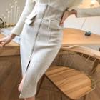 Zip-up Winter Pencil Skirt