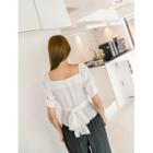 Two-way Puff-sleeve Wrap Blouse
