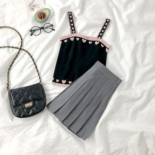 Heart Jacquard Knit Camisole