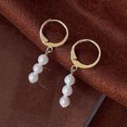 Faux Pearl Hoop Earring 1 Pair - B-257 - White - One Size