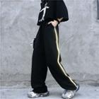 High-waist Reflective Striped Sweatpants