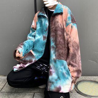 Tie Dye Fleece-lined Zip Jacket
