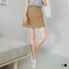 Frayed A-line Mini Skirt