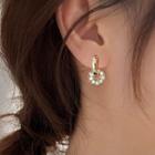 Rhinestone Hoop Sterling Silver Dangle Earring
