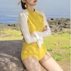 Long-sleeve Rashguard / High-waist Bottom / Swim Skirt / Set