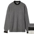 Contrast-trim Crew-neck Sweater
