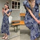 Ruffled Paisley Long Sundress