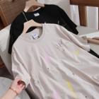 Short-sleeve Paint Splattered T-shirt