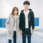 Couple Matching Lettering Hooded Coat