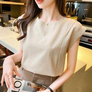 Cap Sleeve Plain Blouse