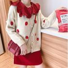 Strawberry Embroidered Loose-fit Cardigan