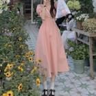 Puff-sleeve Midi A-line Dress / Top