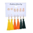 Set Of 6 Pairs: Stud Earring + Fringed Earring Set Of 6 Pairs - As Shown In Figure - One Size