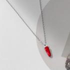 925 Sterling Silver Red Chili Necklace Silver - One Size