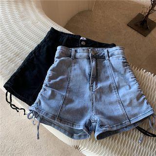 High-waist Drawstring Design Hot Pants