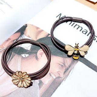 Alloy Flower / Bee Hair Tie