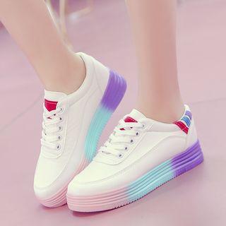 Printed Platform Faux Leather Sneakers