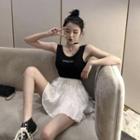 Lettering Tank Top / A-line Skorts