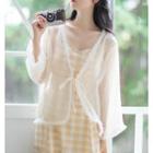 Long-sleeve Dotted Chiffon Jacket