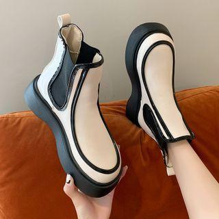 Platform Contrast Trim Short Boots