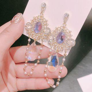 Purple Zircon Fringe Drop Earring  - Purple Zircon Tassel