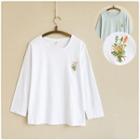 Floral Embroidered Long-sleeve T-shirt