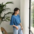Colored Elbow-sleeve T-shirt
