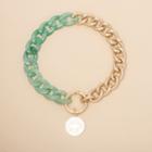Chain Bracelet Gold & Green - One Size