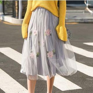 Embroidered Tulle Skirt