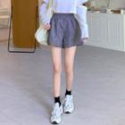 High-waist Drawstring Wide-leg Shorts