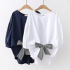 Bow Accent 3/4-sleeve T-shirt