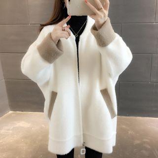 Two-tone Zip Knit Jacket