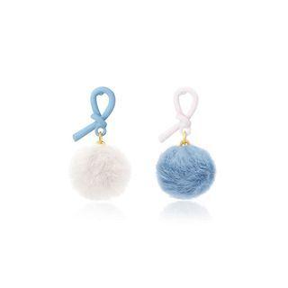 Knotted Pom Pom Drop Earring / Clip-on Earring