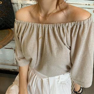 Off-shoulder M Lange Top Beige - One Size