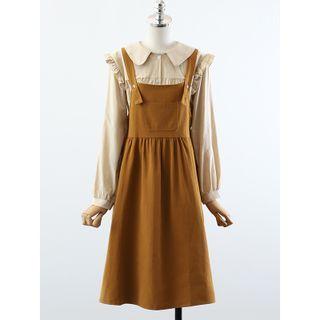 Ruffle Shirt / Midi Overall Dress / Set