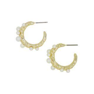 Pearl Hoop Earrings One Size